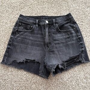 Women's black Distressed Denim Shorts